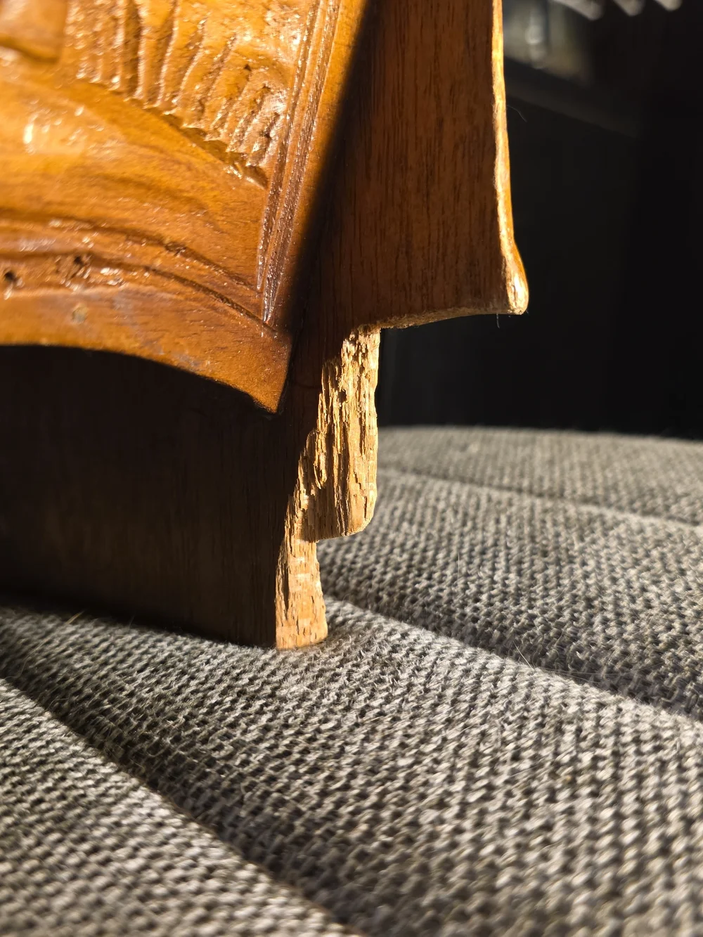 Hand-Carved Wooden Magazine Rack - Warm Honey Tone